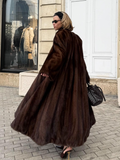 christmas outfit Dodobye Solid Color Women's Chic Fluffy Faux Fur Long Coat Fashion Oversized V-neck Full Sleeve Thick Jacket Lady Casual Warm Streetwear