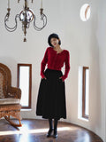 Dodobye Black Lady Velvet Umbrella Skirt