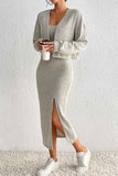 Dodobye Long Sleeve Cami Dress Cardigan knitted Set