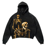 Dodobye Harajuku gothic push skull printing hoodies women oversized sweatshirt hoodie goth y2k tops goth promo streetwear men clothes