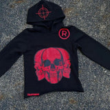 Dodobye Harajuku Skull Hoodie Oversized Streetwear Y2k Tops Hip Hop Sweatshirt Clothes Gothic Grunge Hoodies Women Men Clothing