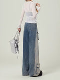 Dodobye Women Blue Baggy Cargo Jeans Harajuku Aesthetic Denim Trousers Y2k Vintage Japanese 2000s Style Loose Jean Pants Trashy Clothes