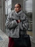 christmas outfit Dodobye 2024 Luxurious Big Lapel Fluffy Faux Fur Coat For Women Fashion Loose Long Sleeve Warm Furry Coat Winter Lady Elegant Streetwear