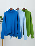 christmas outfit Dodobye Long Sleeves Loose Solid Color High Neck Knitwear Pullovers Sweater Tops