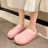 Dodobye Cover Toe Female Shoes Loafers Slippers Flat Med Slides 2024 Soft Casual Rome PU Concise Basic Rubber Fabric Leisure Med Flat Sh