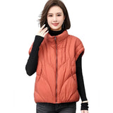 Dodobye 2025 New Korean Women's Vest Puffer Jacket Casual Parkas Round Neck Down Cotton Vest Loose-fit Slim Female Warm Snow Wear Top