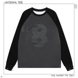 christmas outfit Dodobye Print Raglan Zip Up Sleeve Sweatshirt