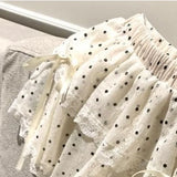 Dodobye 2025 New Korean Fashion Sweet Dot Lace Bow Mini Skirt Women Y2k Harajuku A-line Skirt Hot Girl Elastic High Waist Cake Skirts