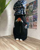 thanksgiving outfit Dodobye Hip-hop Harajuku Retro Trendy Oversized Striped Sweatpants Men Punk Style Letter Baggy Straight Casual Pants Y2K Streetwear