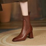 Dodobye 2025  Winter Square Head Thick High Heels with Velvet Women's Autumn/Winter Fashion Socks and Boots