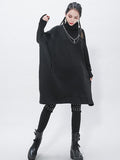 christmas outfit Dodobye Black Cropped Turtleneck Sweater Dress