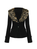 Dodobye Leopard Cardigan Women Japanese Gyaru V-neck Long Sleeve Streetwear Slim Sexy Cardigan Sweater Y2k Vintage Top Autuam