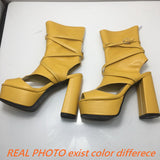 thanksgiving outfit Dodobye Design Shoes Lady Summer Boots Peep Toe Cross Strap Ultrahigh Heel 12.5cm Platform 4.5cm Fashion 49 50 Big Size