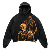 Dodobye Harajuku gothic push skull printing hoodies women oversized sweatshirt hoodie goth y2k tops goth promo streetwear men clothes