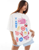 Dodobye Oversized Summer Cherry Graphic T Shirts Casual Y2k Tops Couple Streetwear Gothic Harajuku Clothes Goth Women Clothing