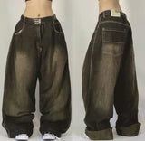 Dodobye Washed Jeans Y2K New Pocket Fashion Loose Mop Pants High Street Hip Hop Harajuku Gothic Wide Leg Denim Trousers Clothing Tide