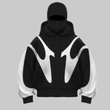 Dodobye Double Hood Mask Design Hoodies American Embroidery Pattern High-quality Cotton Velvet Loose Y2K Sweatshirts Gothic Couple Tops