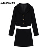 Dodobye Japanese Shibuya Streetwear Autumn Collection Plush Kohaku Style Black Set Dress Spicy Girl Small Stature Two Piece Set