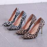 Dodobye Autumn Sexy Leopard Print Women's Shoes High Heels Elegant Office High Heels Women's Animal Print Pointed Toe Luxury Shoes