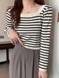 Dodobye Stripe Print Long Sleeves Knits