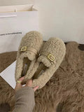 Dodobye Shoes Woman 2024 Modis Autumn Casual Female Sneakers Flats Loafers Fur All-Match New Boat Cute Fall Winter Dress Moccasin