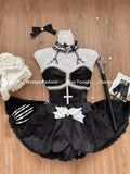 Dodobye Women Lace Top + Blakc Cake Mini Skirt + Sleeve Cosplay Vintage Clothing Black Gothic Lolita Suits Y2k Halloween 2 Piece Set