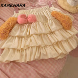 Dodobye Sweet Lolita Style Cake Skirt Women Cute Cartoon Plush Rabbit Ears Mini Skirts Harajuku Japanese Y2k Short Skirt Spring