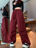 Dodobye Loose Women Cargo Pants Casual Pockets Pink Student Trousers Y2k Fall 90S Streetwear Female Pants New