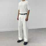 thanksgiving outfit Dodobye New White Denim Men's Spring and Autumn Loose Style Japanese Fit Washing Vintage Casual Wy-drag Long Pants that's it.