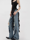 Dodobye Women's Blue Y2k Ripped Jeans Harajuku Japanese 2000s Style 90s Aesthetic Baggy Denim Trousers Vintage Jean Pants Trashy Clothes