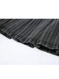 Dodobye Y2k Pleated Skirt Women Sexy High Waist Grey Stripe Bandage Mini Skirts 2025 Summer New A Line Skirt Vintage Harajuku Streetwar