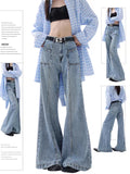 Dodobye Women's Baggy Y2k Flare Jeans Harajuku Aesthetic Oversize Denim Trousers Vintage Japanese 2000s Style Jean Pants Trashy Clothes