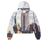 Dodobye 90s Streetwear Y2k Retro Harajuku Statue of Liberty Pattern Hoodie Fashion Casual Long Sleeved Zipper Sweatshirt Men and Women Pullover Hoodies