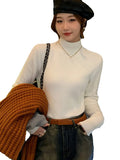 Black Friday Dodobye Korean Solid Plush Turtleneck Sweaters Women Casual Slim Fit Thick Pullover Sweater Female Winter Fashion Warm Simple Tops