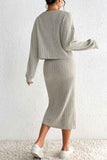 Dodobye Long Sleeve Cami Dress Cardigan knitted Set