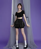 Dodobye Black Lady Tiered Short Skirt