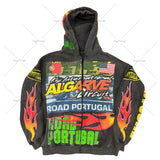 thanksgiving outfit Dodobye American Retro Street Racing Suit Jacket Hip-hop Punk Style Flame Zipper Hoodie Y2K Harajuku Casual Loose Oversized Sweatshirt