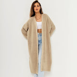 Black Friday Dodobye Casual Knitted Solid Open Long Cardigan Women Retro Loose Soft Long Sleeve Maxi Sweaters Female Autumn Chic Street Outwear