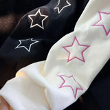 Dodobye Letter Star Embroidery Hoodies Women Clothing Street Vintage Zip Up Hoodie Casual All Match Sweatshirt Hoodie Clothes Tops