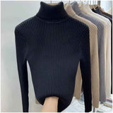 Black Friday Dodobye Zoki Winter Warm Turtleneck Sweater Women Solid Simple Basic Thick Velvet Knitted Pullover Korean Elegant Slim All Match Jumper