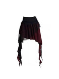 Dodobye Summer American Retro Hot Girl A-line Skirt Women Harajuku Gothic Irregular Pleated Mini Skirt Female Sweet Fashion Short Skirt