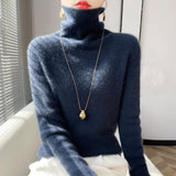 Black Friday Dodobye Casual Simple Knitted Solid Turtleneck Women Korean Slim Fit Warm Soft Pullover Sweaters Female Autumn Chic Daily Knitwear