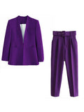 Black Friday Dodobye 2024 Women Fashion Two Pieces Sets Office Wear Blazers Coat And With Belt High Waist Pants Female