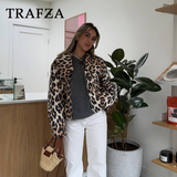 thanksgiving outfit Dodobye 2024 Spring Summer Casual LEOPARD Women Jackets Fashion Vintage Turn-down Collar Zipper Streetwear Ladies Jackets