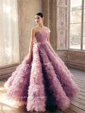 Dodobye Lavender Tulle Multilayer Prom Dress Floor-length A-line فساتين مناسبة حسب الطلب Elegant Sleeveless vestidos de festa-(PRE-ORDER)