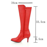 thanksgiving outfit Dodobye Shoes Women Knee boots Spring Autumn shoes size 34-46 Pointed Toe mujer Botas feminino Thin Heel A1325