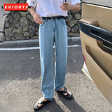 Dodobye 2025 Summer New Korean Style Trendy Retro Fashion Loose Casual Men'S Jeans With Elastic Waist And Straight Leg Denim Pants