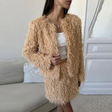 Dodobye Elegant Tassels Cardigan Mini Skirt Set O-neck Long Sleeve Coat Sexy Short Skirts 2024 Autumn Lady Fashion Knit 2 Piece Sets New