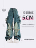 Dodobye Women Blue Cargo Jeans Baggy Vintage 90s Aesthetic High Waist Cowboy Pants Harajuku Denim Trousers Y2k Trashy 2000s Clothes 2025