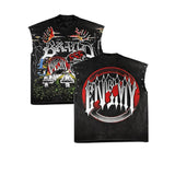 Dodobye 90s Streetwear Y2K Fashion Personality Breathable Graffiti Sleeveless Summer Unique Vest Hip Hop Trend Punk Goth Street Super Cool Loose Tshirt